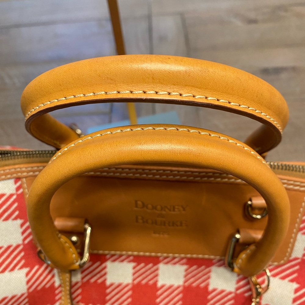 Dooney & Bourke Red and White Checkered Satchel - Picture 5 of 9